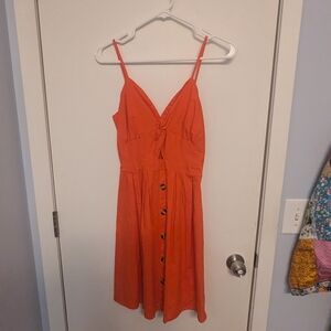Charlotte Russe Orange Midi Dress with Buttons